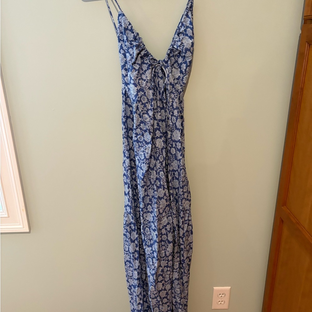 T.J.Maxx Blue and White Floral Maxi Dress